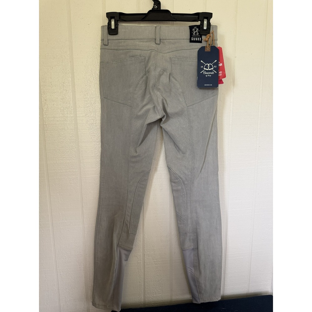 Horze Crescendo Equestrian Gray Rhinestone Riding Breeches Pants USA 22 NWT - Picture 3 of 4